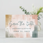 Save The Date Aquarelle d'automne moderne Mariage photo Abstrait (Debout devant)