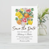 Save The Date Aquarelle de Citrus Mariage botanique Photo (Debout devant)