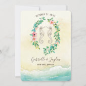 Save The Date Aquarelle de destination de plage tropicale (Dos)