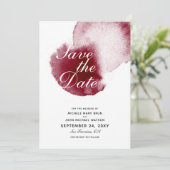 Save The Date Aquarelle de déversement de vin rouge Enregistrer  (Debout devant)