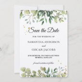 Save The Date Aquarelle de feuillage Rustic Kraft (Devant)