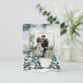 Save The Date Aquarelle de la forêt d'hiver | Photo Enregistrer  (Debout devant)