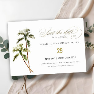 Save The Date Aquarelle de sable de plage de palmiers tropicaux