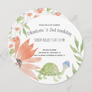 Save The Date Aquarelle de tortue-bébé peinte à la main