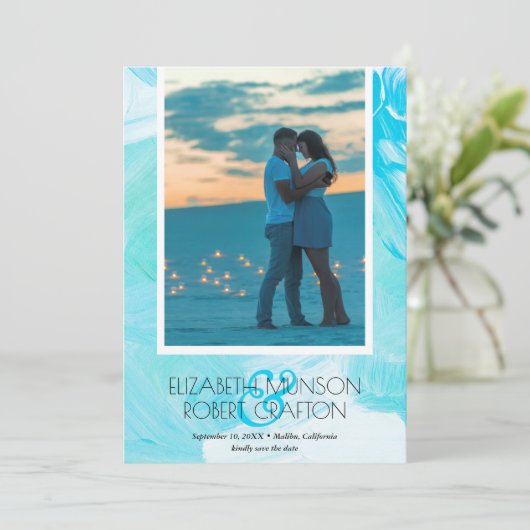 Save The Date Aquarelle décontractée photo mariage Enregistrer l (Debout devant)