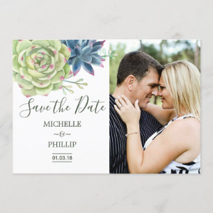 Save The Date Aquarelle Desert Cactus Succulents Enregistrer la