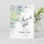 Save The Date Aquarelle Desert Succulents Points Enregistrer La  (Debout devant)