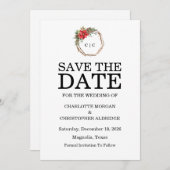 Save The Date Aquarelle d'hiver de Noël (Devant / Derrière)