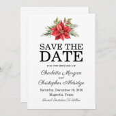 Save The Date Aquarelle d'hiver de Noël (Devant / Derrière)