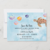 Save The Date Aquarelle Domincan Republic Map Enregistrer la dat (Dos)