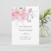 Save The Date Aquarelle Doodle Floral Mariage Photo (Debout devant)
