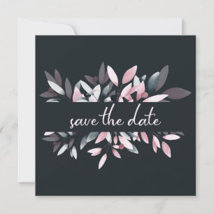Save The Date Aquarelle Douce Élégante Rose Navy