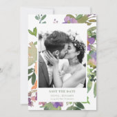 Save The Date Aquarelle douce peinte à la main Jardin Floral Pho (Devant)