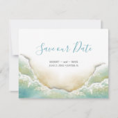 Save The Date Aquarelle du rivage de plage Enregistrer la date (Devant)