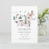 Save The Date Aquarelle Dubai EAU Destination Mariage Enregistre (Debout devant)