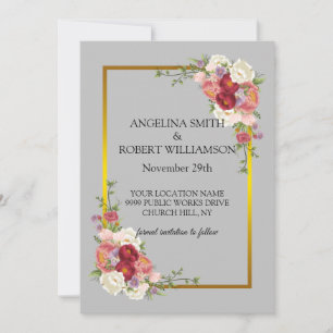 Save The Date Aquarelle Dusty Gris Or Blush Peach Mariage Savy