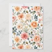 Save The Date Aquarelle Élégante Fête de Fiançailles Florale (Dos)