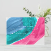 Save The Date Aquarelle en gras rose chaud (Debout devant)