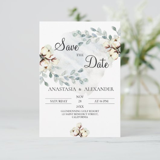 Save The Date Aquarelle Enregistrer la date. Réservez la date (Debout devant)