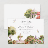 Save The Date Aquarelle esthétique jardin mariage de printemps (Devant / Derrière)