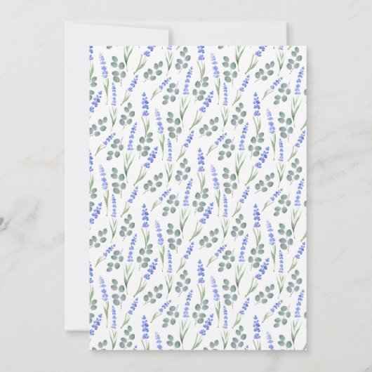 Save The Date Aquarelle et Lavender Eucalyptus Motif (Dos)