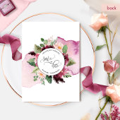 Save The Date Aquarelle et Mariage floral Berry et Blush