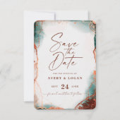 Save The Date Aquarelle Ethérée Abstraite Terra Cotta Mariage (Devant)