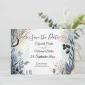 Save The Date Aquarelle Ethérée Delicate Foliage Serène (Debout devant)