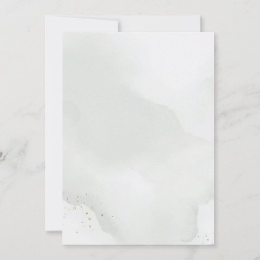 Save The Date Aquarelle Eucalyptus Feuillage Vert Sauge (Dos)