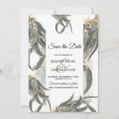 Save The Date Aquarelle Eucalyptus Feuille Mariage vert (Devant)
