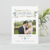 Save The Date Aquarelle Eucalyptus Géométrique Mariage (Debout devant)