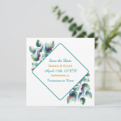 Save The Date Aquarelle Eucalyptus Mariage de verdure botanique (Debout devant)