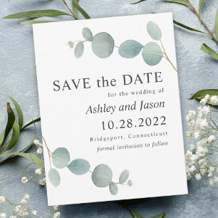 Save The Date Aquarelle Eucalyptus Mariage Enregistrer la date