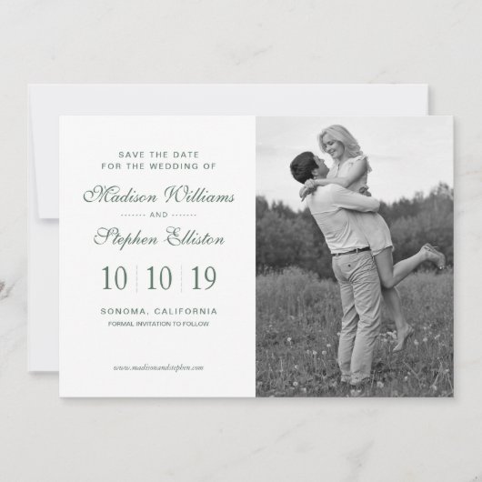 Save The Date Aquarelle Eucalyptus Motif feuille - Enregistrer l (Devant)