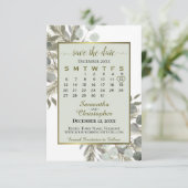 Save The Date Aquarelle Eucalyptus Pine Calendrier Sage Mariage (Debout devant)