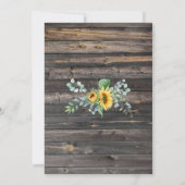 Save The Date Aquarelle Eucalyptus Tournesol Rustique (Dos)