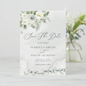Save The Date Aquarelle Eucalyptus Verdure Feuillage Botanique (Debout devant)