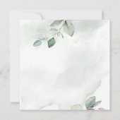 Save The Date Aquarelle feuillage et mariage d'or métallique (Dos)