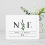 Save The Date aquarelle feuillu floral enregistrer la date (Debout devant)