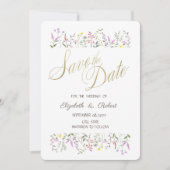 Save The Date Aquarelle Fleur sauvage chic (Devant)