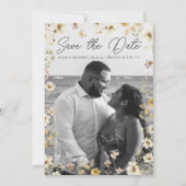 Save The Date Aquarelle Fleur sauvage Photo Mariage Enregistrer  (Devant)