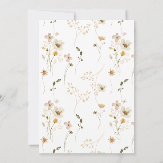 Save The Date Aquarelle Fleur sauvage Photo Mariage Enregistrer (Dos)