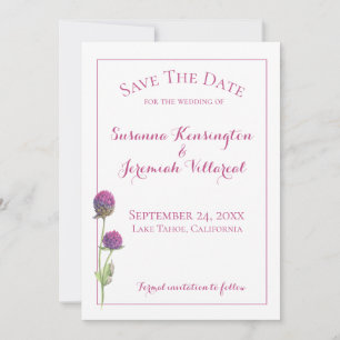 Save The Date Aquarelle Fleur sauvage rose florale Enregistrer l