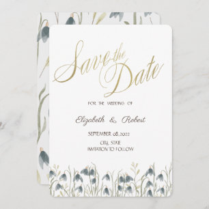 Save The Date Aquarelle Fleur sauvage Snowdrops Enregistrer La D