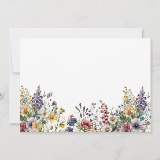 Save The Date Aquarelle fleurie Fleur sauvage couleur budget (Dos)