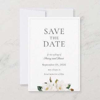 Save The Date Aquarelle Fleurie Magnolia