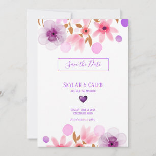 Save The Date Aquarelle Fleurs colorées