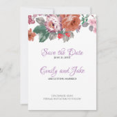 Save The Date Aquarelle Fleurs Et Bufs (Devant)