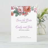 Save The Date Aquarelle Fleurs Et Bufs (Debout devant)