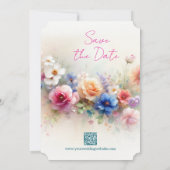 Save The Date Aquarelle Fleurs Script Enregistrer La Date (Dos)